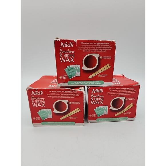 Nads Brazilian Bikini Wax Kits 4.9 oz Each Underarms Body Hair Removal Lot of 3 - Picture 4 of 7